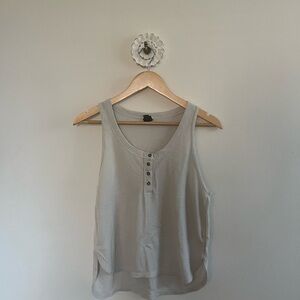Wild Fable Button-Front Tank Top - Light Gray